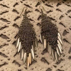 Silver Dangle Chain Earrings